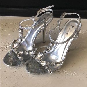 Sarah-Jayne Silver snake heels.